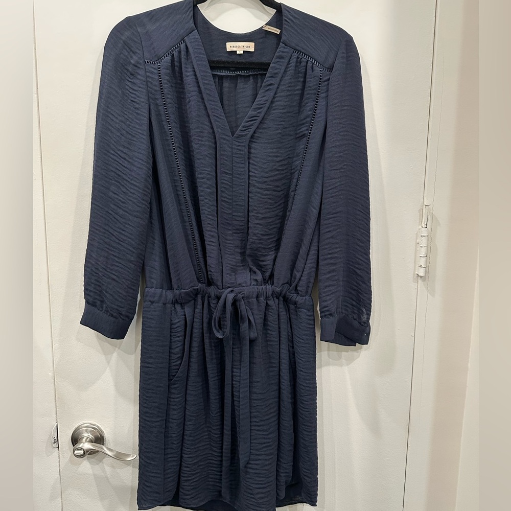 Rebecca Taylor Navy Long Sleeve Dress